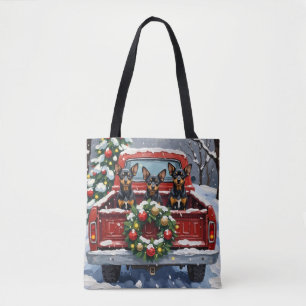 Affenpinscher Weihnachten Rotes Lastwagen Ferien Tasche