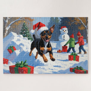 Affenpinscher Weihnachtsfest Schneeszene