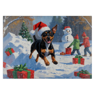 Affenpinscher Weihnachtsfest Schneeszene Schneidebrett