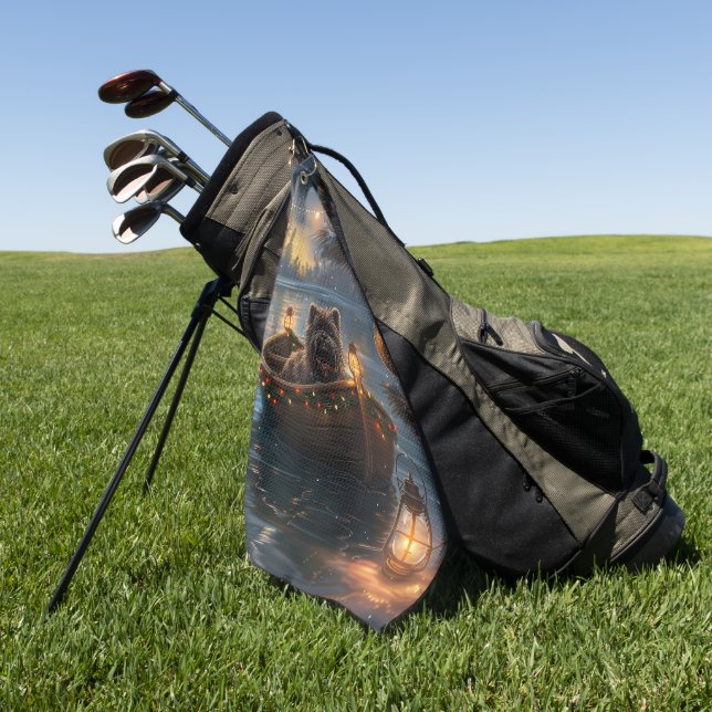 Affenpinscher Weihnachtsreise Golfhandtuch (Gras)