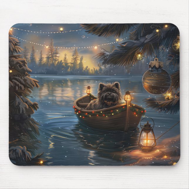 Affenpinscher Weihnachtsreise Mousepad (Vorne)
