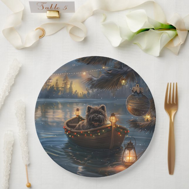 Affenpinscher Weihnachtsreise Pappteller (Hochzeit)