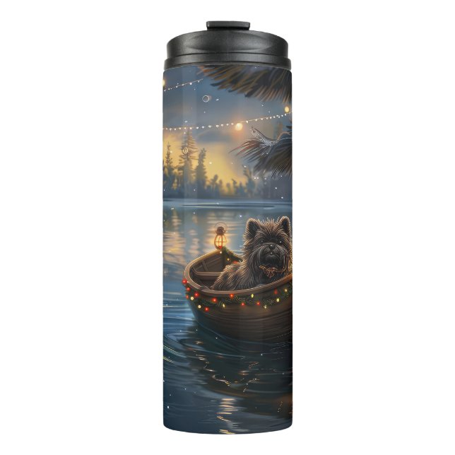 Affenpinscher Weihnachtsreise Thermosbecher (Vorderseite)