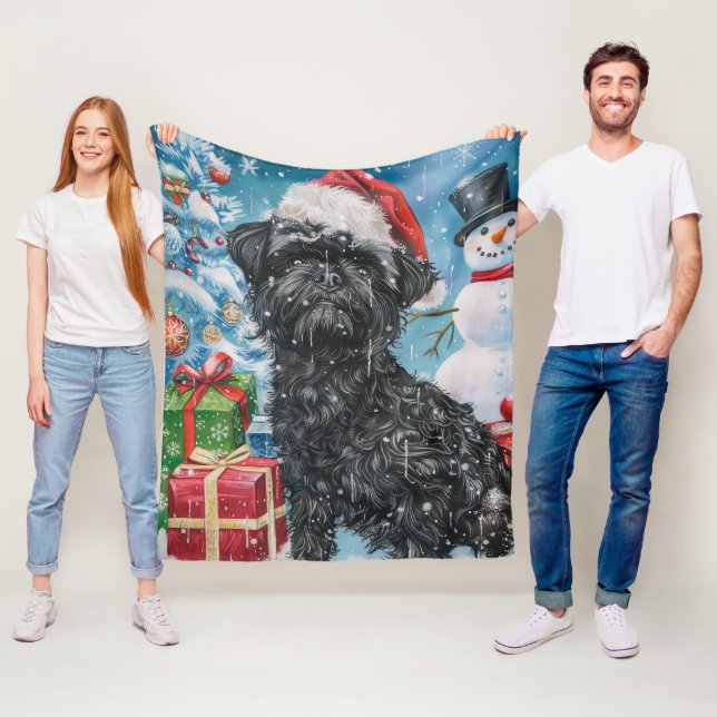 Affenpinscher Winter Wonderland Weihnachtsfreude Fleecedecke (Beispiel)