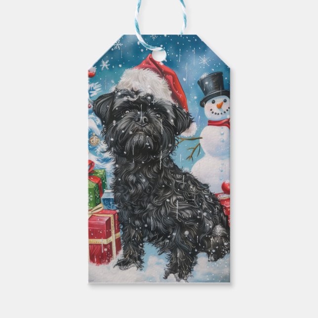 Affenpinscher Winter Wonderland Weihnachtsfreude Geschenkanhänger (Vorderseite)