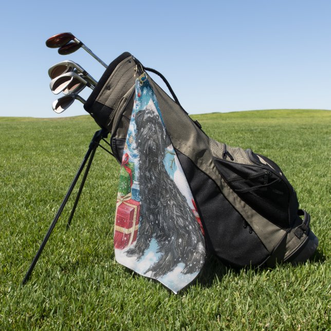 Affenpinscher Winter Wonderland Weihnachtsfreude Golfhandtuch (Gras)