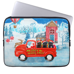 Affenpinschers Dog in Christmas Delivery Truck Laptopschutzhülle