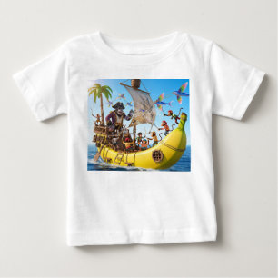 Affenpiratenmannschaft segelt auf einem riesigen B Baby T-shirt