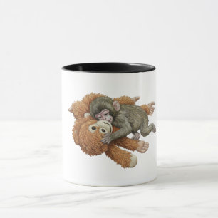 Affenpunch-Grafik, Baby-Affe Orang-Utan Umarmen  Tasse