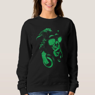 Affenschimmel mit Sonnenbrille und Kopfhörern 4 Sweatshirt