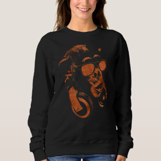 Affenschimmel mit Sonnenbrille und Kopfhörern Sweatshirt