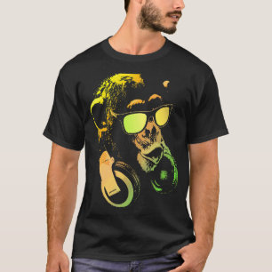 Affenschimmel mit Sonnenbrille und Kopfhörern T-Shirt