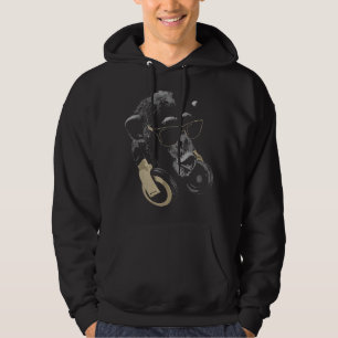 Affenschimpanse mit Sonnenbrille und Kopfhörern Hoodie