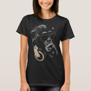 Affenschimpanse mit Sonnenbrille und Kopfhörern T-Shirt