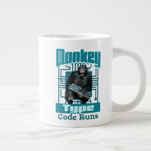 Affentyp, Code führt einen lustigen Vollstapelentw Jumbo-Tasse