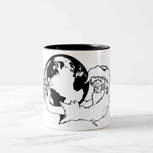 Affenvision Zweifarbige Tasse (Mittel)