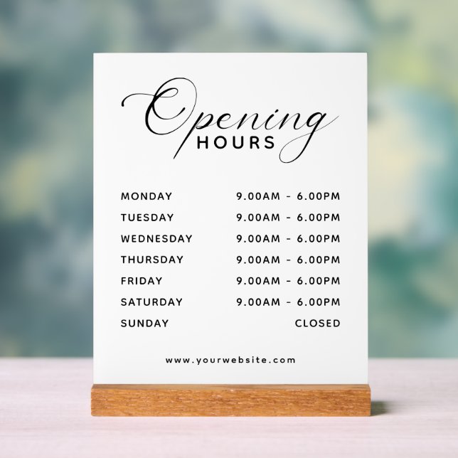 Affichage simple moderne des heures d'ouverture d' (Neutre)