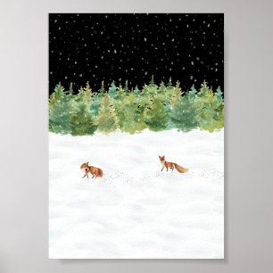 Affiche (12,7 x 17,8 cm) - Scène hivernale