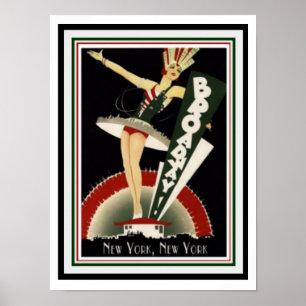 Affiche 12 x 16 d'art déco de Broadway