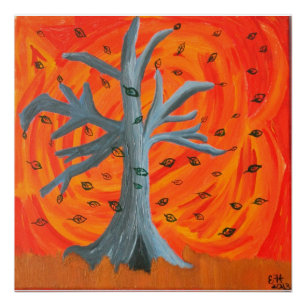 Affiche 20x20 de peinture acrylique "de l'automne