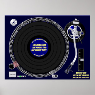 Affiche 24" de Tourne-disque x 18" (vous pouvez