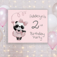 Affiche 2e anniversaire Oursonne Rose Ballet