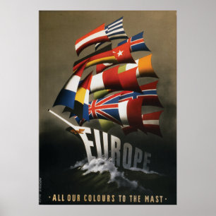affiche 34x48 favorisant le plan de Marshall, 1947