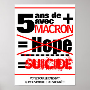 Affiche 5 ans de plus Macron Suicide poster