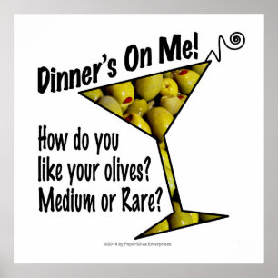 AFFICHE 60 CM X 60 CM - OLIVES MARTINI MÉDIUM OU R