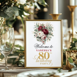 Affiche 80e anniversaire Marsala Blush Burgundy
