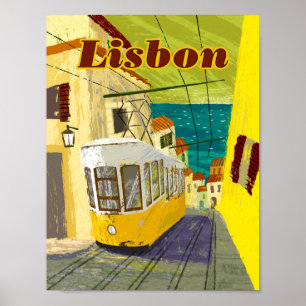 Affiche 8,5" de voyage de Lisbonne x 11"