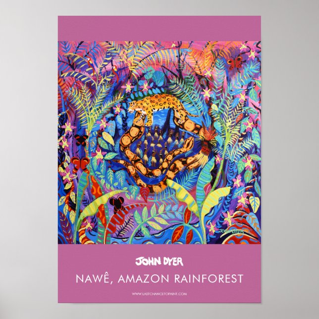 Affiche A3 de John Dyer. Forêt amazonienne. Nawê (Devant)