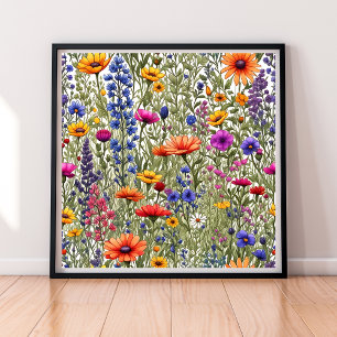 Affiche à impression totale de fleurs sauvages