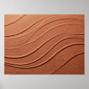 Affiche à texture de vague en relief en terre cuit