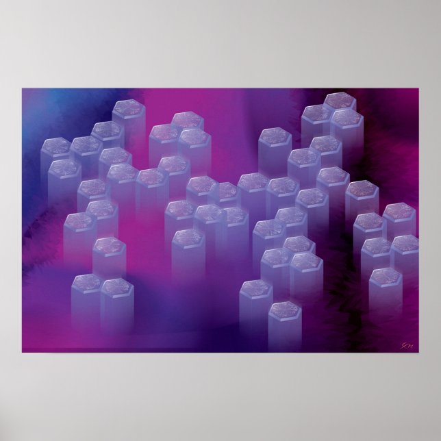 Affiche Abstrait dans Purples (Devant)