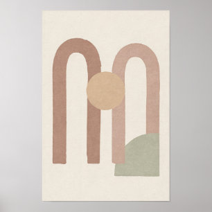 Affiche Abstraite Arches Rose Fumée