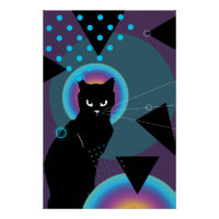 affiche Abstraite d'art de chat