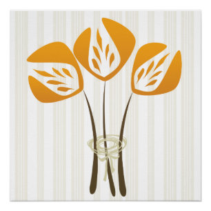 Affiche abstraite de bouquet de fleur de style