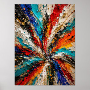 Affiche Abstraite Explosion de Couleurs