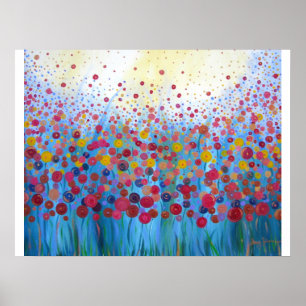 Affiche abstraite florale Romance infinie