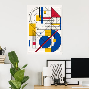 Affiche abstraite géométrique Bauhaus