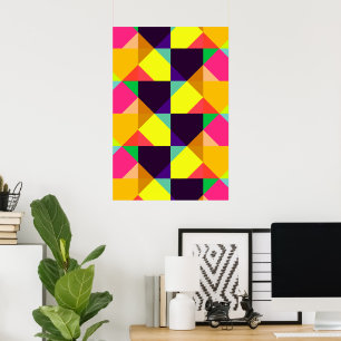 Affiche Abstraite Géométrique Moderne Colorée