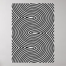 Affiche Abstraite Géométrique Noir et Blanc Audaci