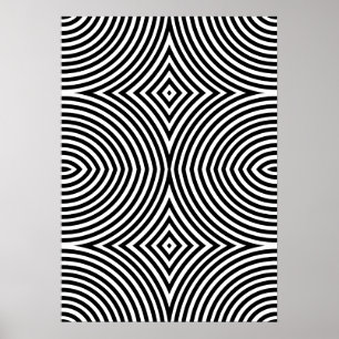 Affiche Abstraite Géométrique Noir et Blanc Gras