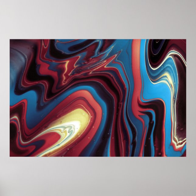Affiche Abstraite unique couleur cool (Devant)