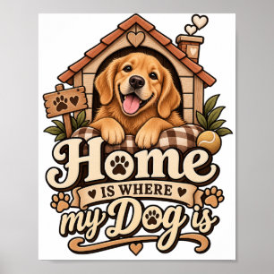 Affiche Accueil Où est mon chien Déco maison mam