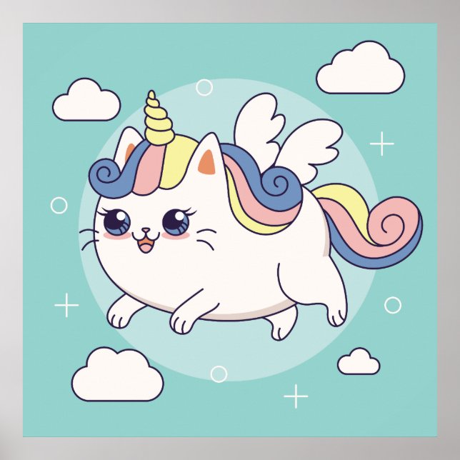 Affiche adorable Unicorn (Devant)