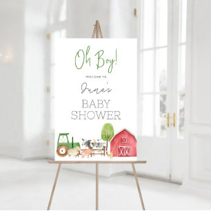 Affiche Affiche de bienvenue Baby shower agricole