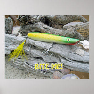 Affiche AJS Popper Green Greenie Leurre "Mords-moi