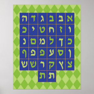 Affiche Alef Beis (vert et marine)